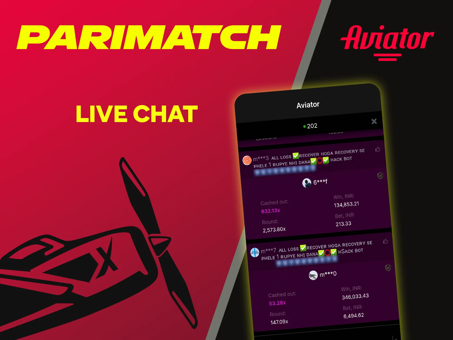 In the Aviator game from Parimatch you can chat with players.