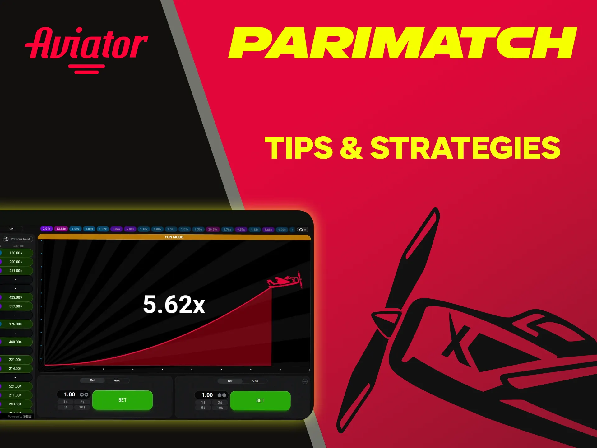Be sure to learn tips and strategies for winning Aviator on Parimatch.